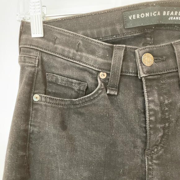 VERONICA BEARD Brooke 8.5" Rise Five-Pocket Skinny Jeans, Black, Size 26 - Picture 7 of 10
